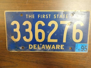 Vintage Antique License Plate US Delaware Collectible 272