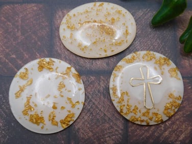 GOLD FLECKED CABOCHONS ROCK STONE LAPIDARY SPECIMEN