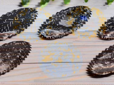 GOLD FLECKED CABOCHONS ROCK STONE LAPIDARY SPECIMEN