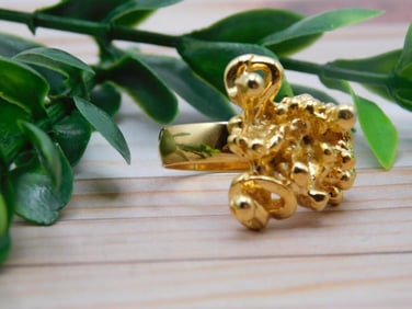 GOLD CLUSTER RING ROCK STONE LAPIDARY SPECIMEN