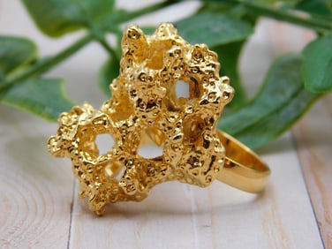 GOLD CLUSTER RING ROCK STONE LAPIDARY SPECIMEN