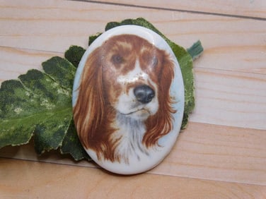 PAINTED DOG CABOCHON ROCK STONE LAPIDARY SPECIMEN