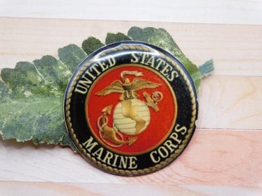 UNITED STATES MARINE CORPS CABOCHON ROCK STONE LAPIDARY SPECIMEN