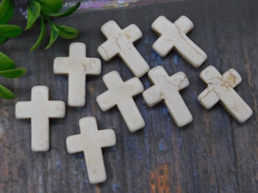 STONE CROSS BEADS ROCK STONE LAPIDARY SPECIMEN