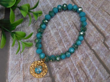 SPARKLE BEAD BRACELET WITH PENDANT