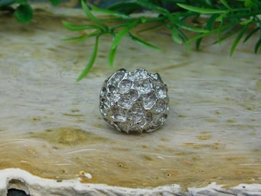 SILVER CLUSTER RING ROCK STONE LAPIDARY SPECIMEN