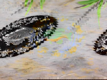 GOLD FLECKED BASS CABOCHON ROCK STONE LAPIDARY SPECIMEN