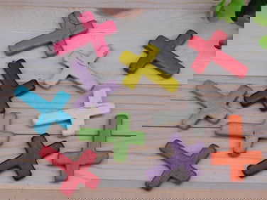 STONE CROSS BEADS ROCK STONE LAPIDARY SPECIMEN