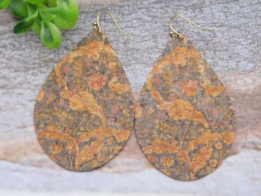 VINTAGE PRINT TEAR DROP EARRINGS