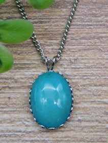 GENUINE STONE PENDANT ON CHAIN NECKLACE ROCK STONE LAPIDARY SPECIMEN