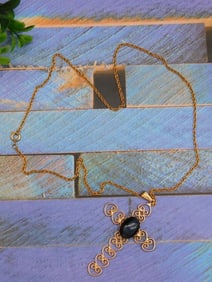 GENUINE STONE PENDANT ON CHAIN NECKLACE ROCK STONE LAPIDARY SPECIMEN