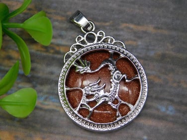 GOLDSTONE DRAGON PENDANT ROCK STONE LAPIDARY SPECIMEN
