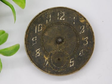 Vintage Round Clock Face with Rusted Patina WATCHMAKING WATCHMAKER TOOLS