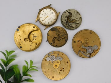 Six Vintage Watch Movements and Case?WATCHMAKERS WATCHMAKING TOOL
