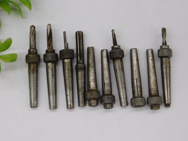 10 Metal Drill Bits with Knurled Holders?WATCHMAKERS WATCHMAKING TOOL