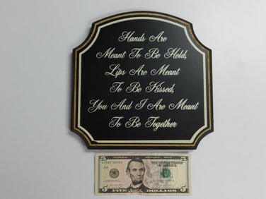 Decorative Plaque with Romantic Quote