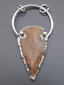 HAND KNAPPED PENDANT ROCK STONE LAPIDARY SPECIMEN