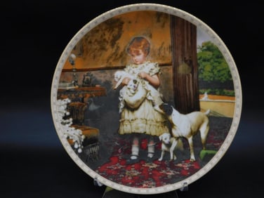 ROYAL DOULTON A VICTORIAN CHILDHOOD BY CHARLES BURTON BARBER COLLECTORS PLATE VINTAGE ANTIQUE