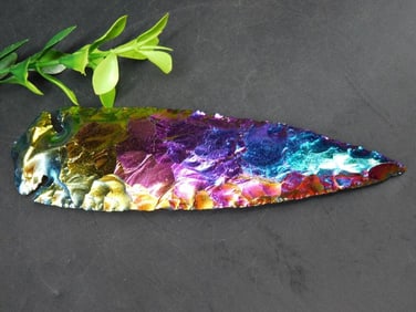 RAINBOW OBSIDIAN ARTIFACT ROCK STONE LAPIDARY SPECIMEN