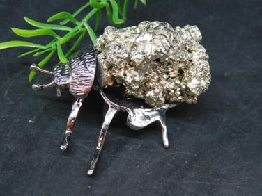 PYRITE SCARAB ROCK STONE LAPIDARY SPECIMEN