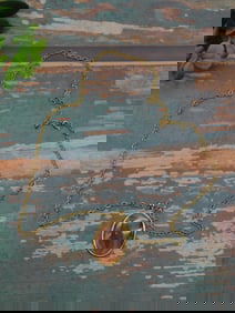 STONE PENDANT ON CHAIN NECKLACE ROCK STONE LAPIDARY SPECIMEN