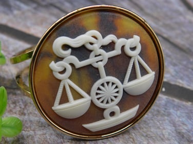 Gold-Tone Bracelet with Scales of Justice Design