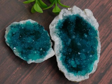 Bright Aqua Quartz Geode Cluster ROCK STONE LAPIDARY SPECIMEN