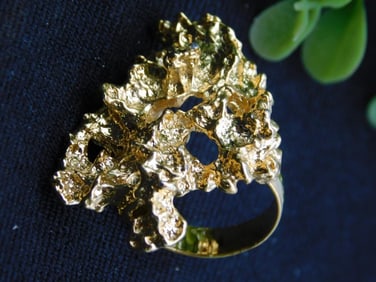 Gold Nugget Style Ring in Size 6.5 with Organic Design