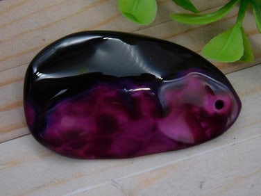 Polished Purple and Black Agate Pendant