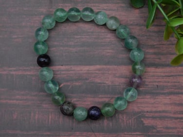 Fluorite Beaded Stretch Bracelet Rock Stone Lapidary Specimen