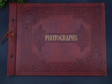 Vintage Embossed Photograph Album with Black Pages