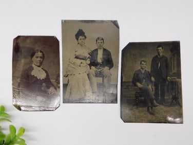 3 Vintage Tintype Photographs of Individuals