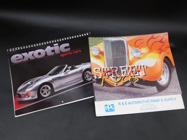 Street Rods and Exotic Sports Cars Calendars Lot of 2