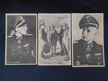 Set of 3 WWII Postcards Vintage Antique Ephemera