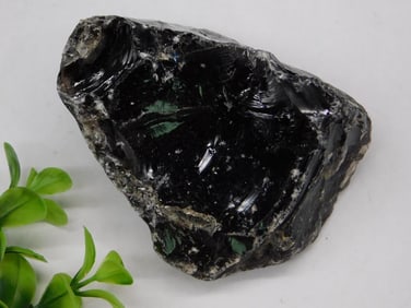 Raw Black Obsidian Stone, 320 Grams Rock Stone Lapidary Specimen