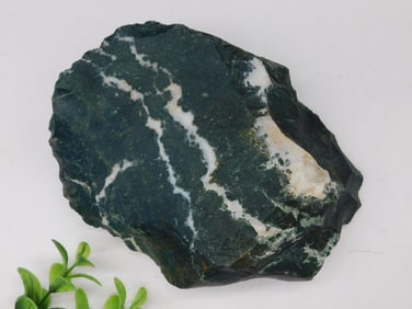 Rough Green and White Rock Stone Lapidary Specimen