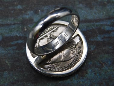 Sterling Silver Coin Ring, Size 9