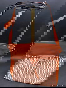 BROWN CHECKER BOARD PURSE VINTAGE ACCESSORY