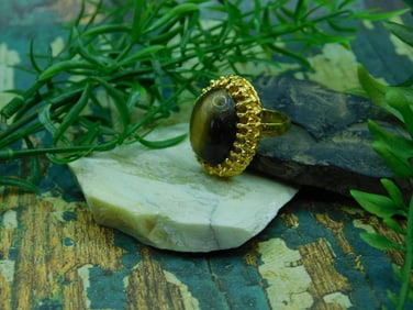 TIGERS EYE RING ROCK STONE LAPIDARY SPECIMEN