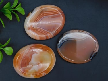 BANDED CARNELIAN WORRY STONES ROCK STONE LAPIDARY SPECIMEN