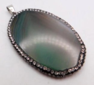 AGATE SLICE PENDANT ROCK STONE LAPIDARY SPECIMEN