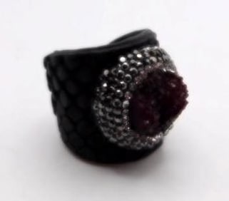 DRUZY QUARTZ RING ROCK STONE LAPIDARY SPECIMEN