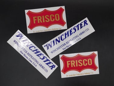 WINCHESTER AND FRISCO ADVERTISING STICKERS
