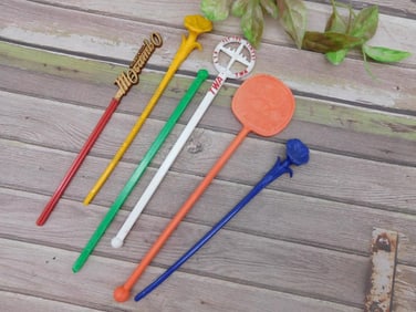 Lot of 5 Assorted Drink Stir Sticks