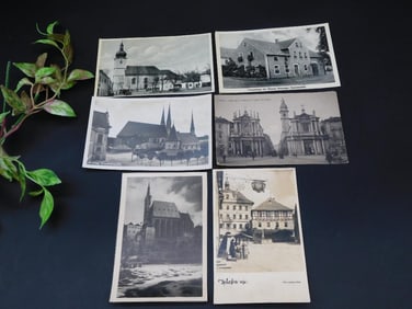 Set of 6 Vintage European Postcards