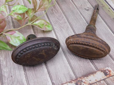 Set of Two Decorative Rustic Metal Door Knobs