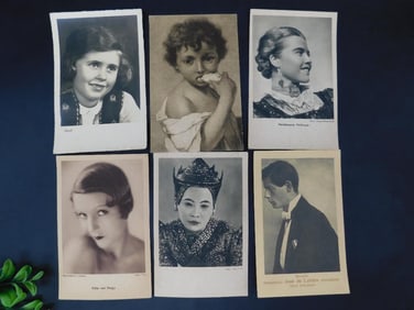 Collection of Six Vintage Illustrated Postcards