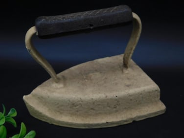Cast Iron Sad Iron With Wooden Handle