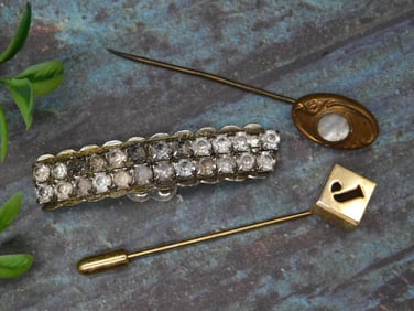 Set of Three Decorative Hatpins with Unique Designs