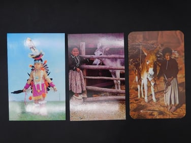 Set of Three Postcards with Cultural Imagery